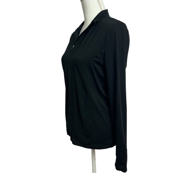 Fabletics Women’s 1/4 Zip Pullover Athletic top Sz Medium Color Black Stretch - Picture 3 of 10